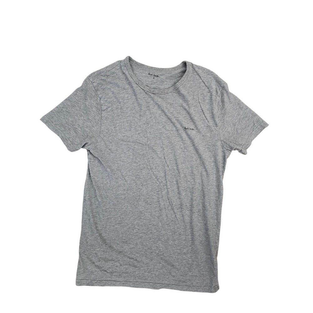 Paul Smith Mens Grey Organic Cotton Script Logo Short Sleeve T-Shirt Size S